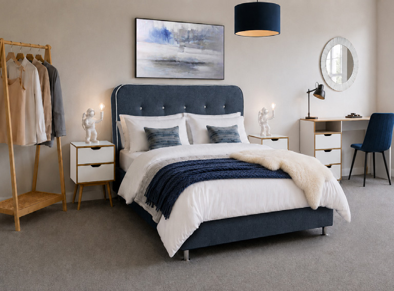 A completed bedroom scheme